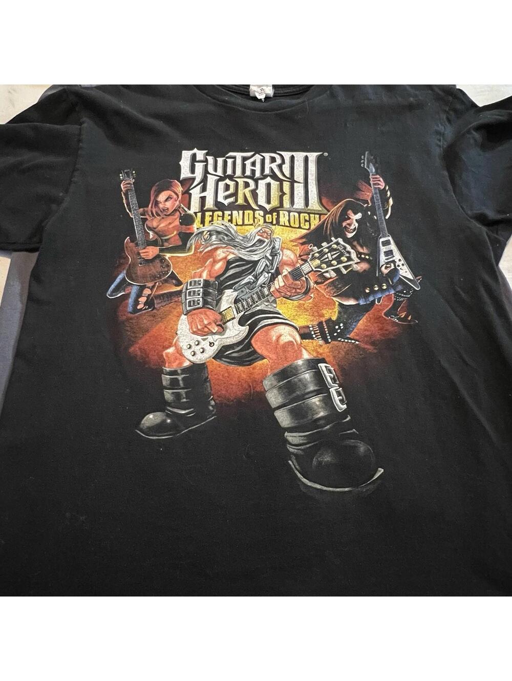 2000s Guitar Hero 3 Video Game Promo T Shirt Tagged XL 20”x25.5” Grunge Punk Y2k